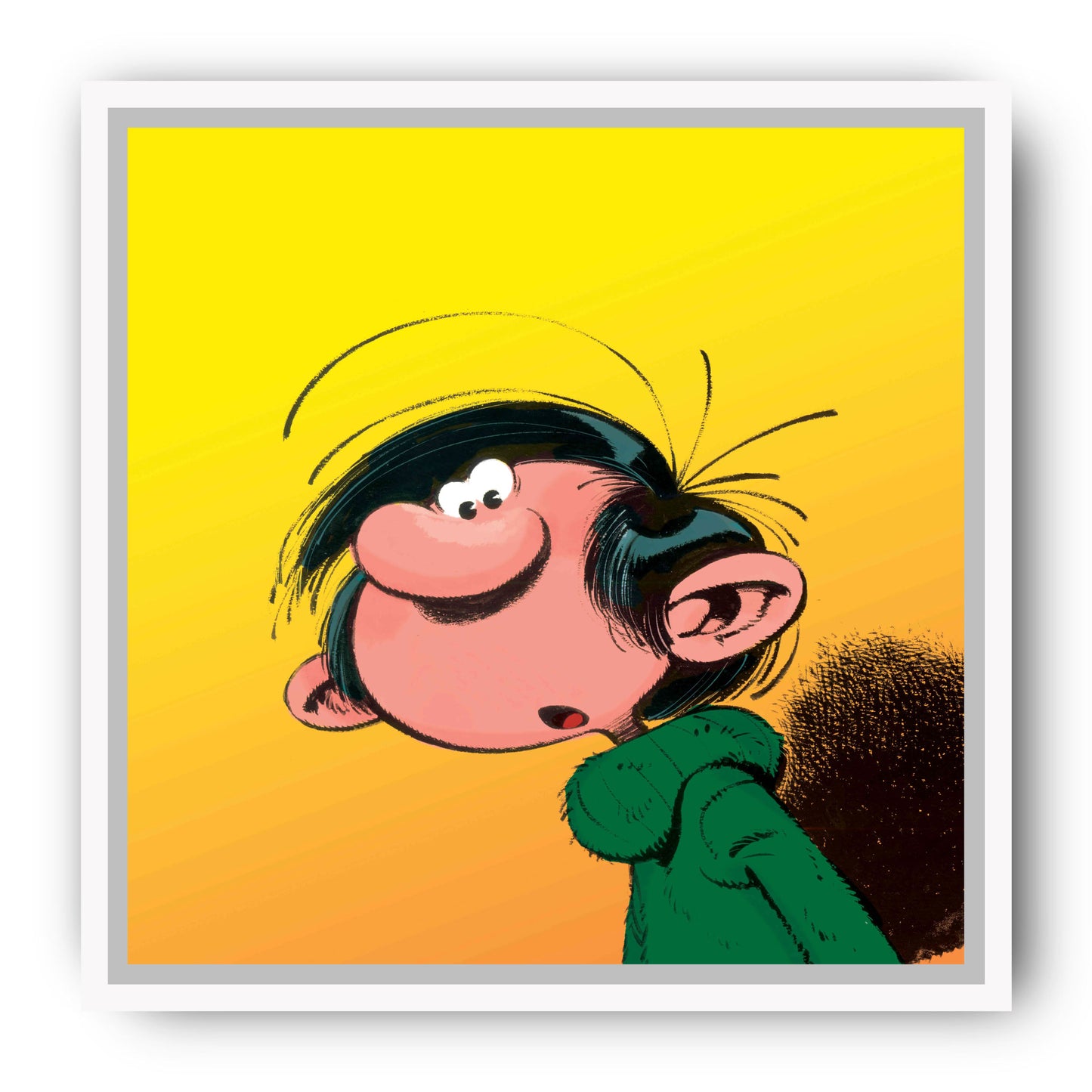 Tableau Gaston Lagaffe 6 Gaston sur fond jaune