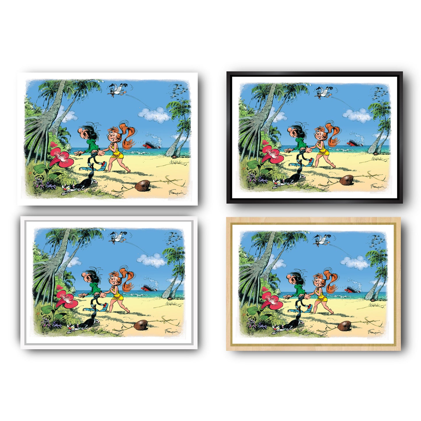 Tableau Gaston Lagaffe 12 Gaston et mademoiselle Jeanne