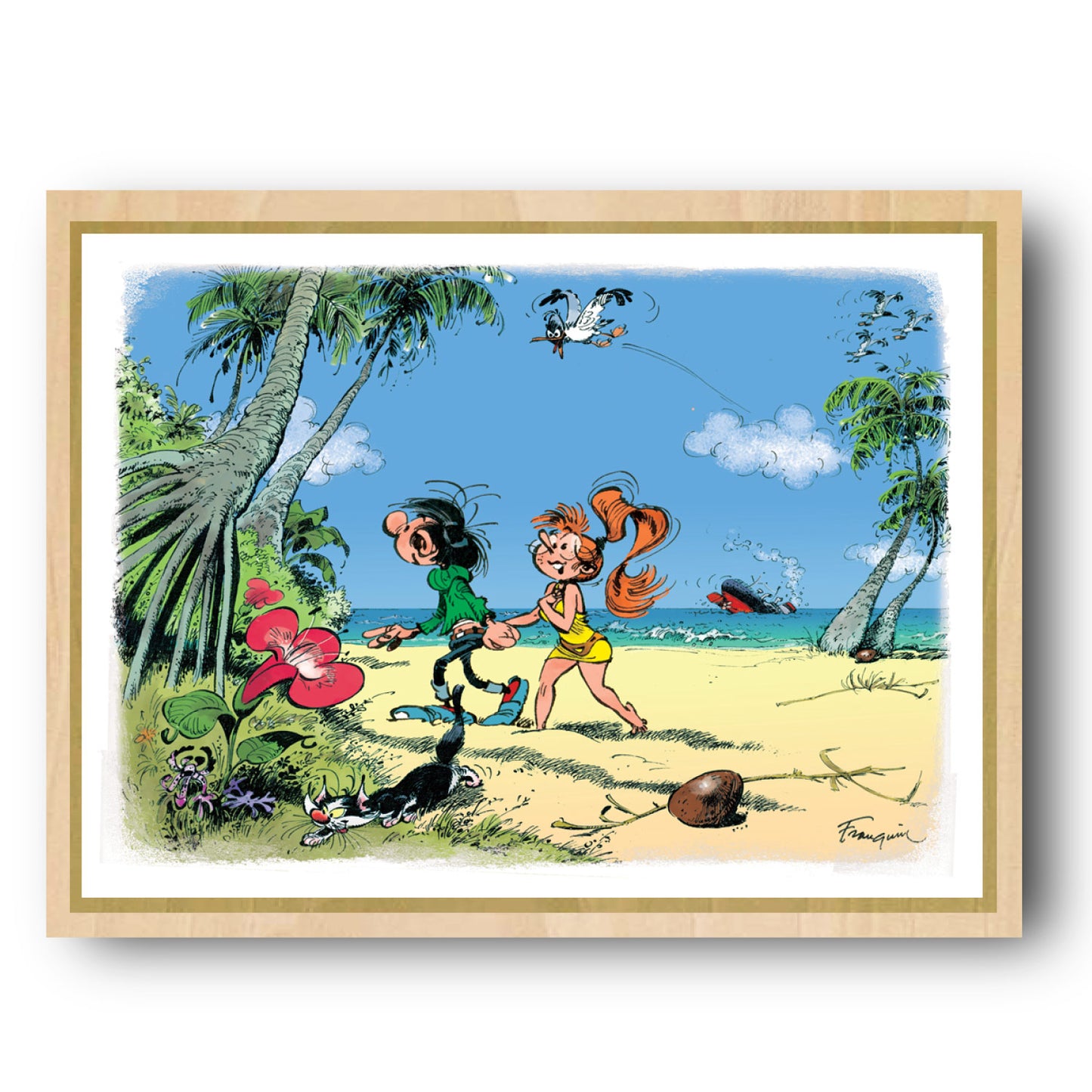 Tableau Gaston Lagaffe 12 Gaston et mademoiselle Jeanne