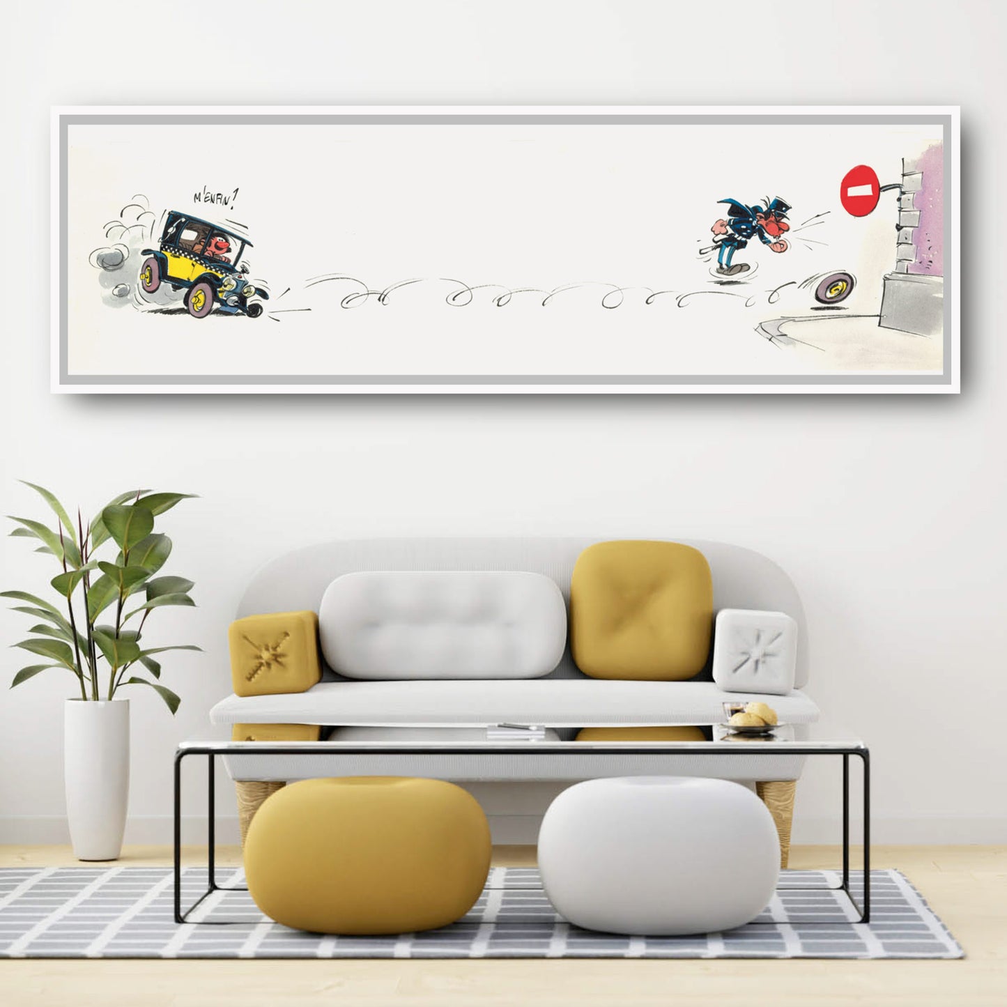 Tableau Gaston Lagaffe 10 Gaston perd sa roue