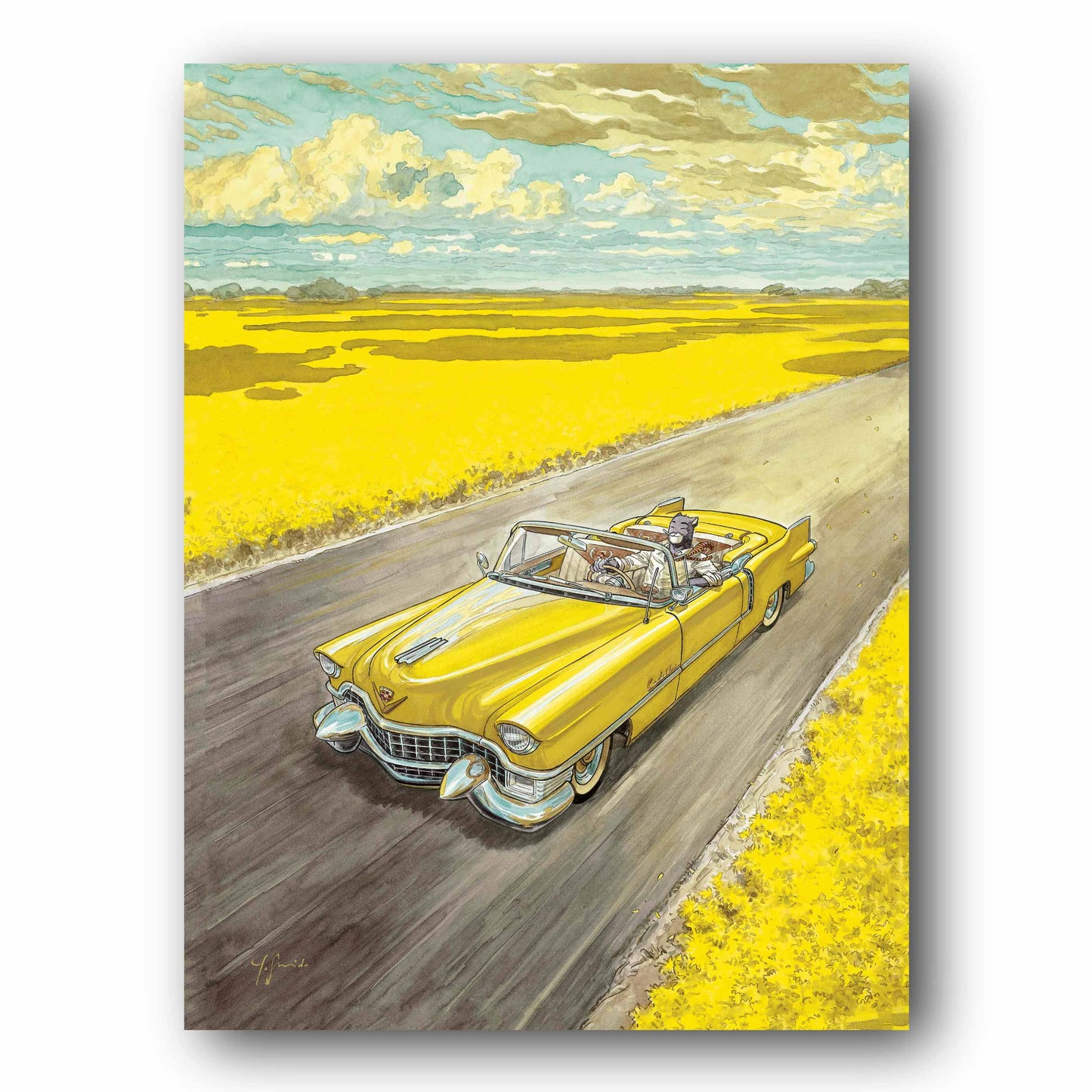 Tableau Blacksad 2 voiture jaune
