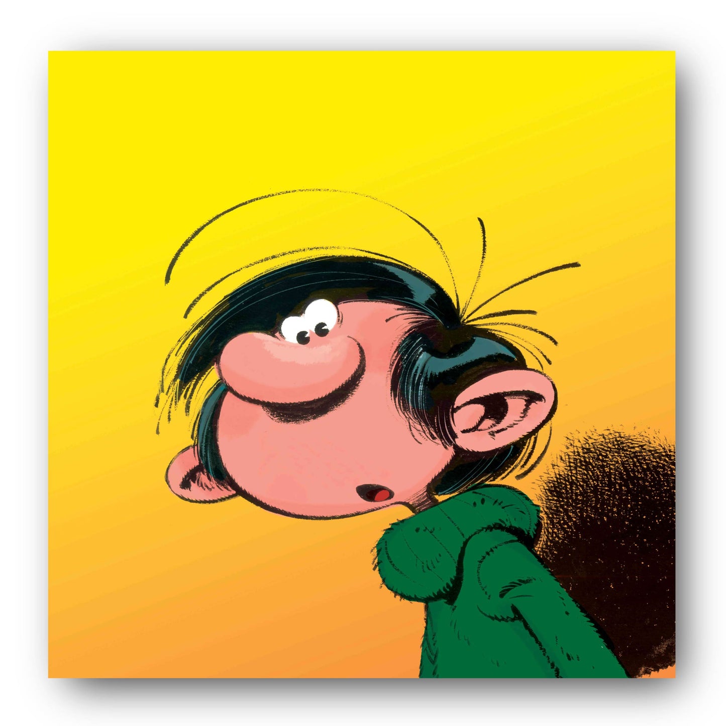 Tableau Gaston Lagaffe 6 Gaston sur fond jaune