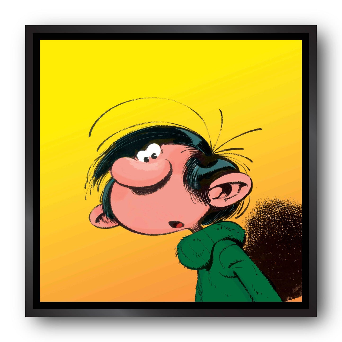 Tableau Gaston Lagaffe 6 Gaston sur fond jaune