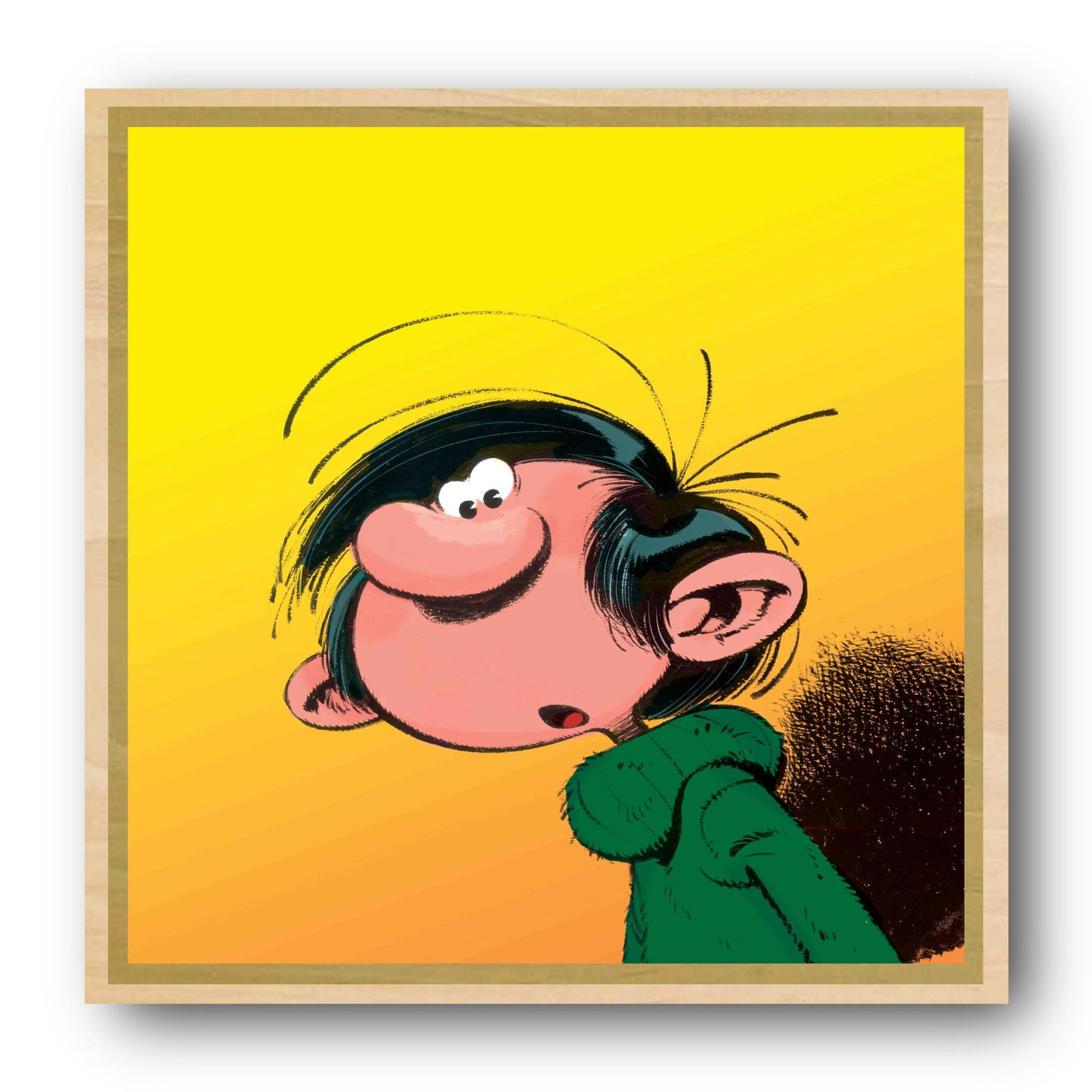 Tableau Gaston Lagaffe 6 Gaston sur fond jaune