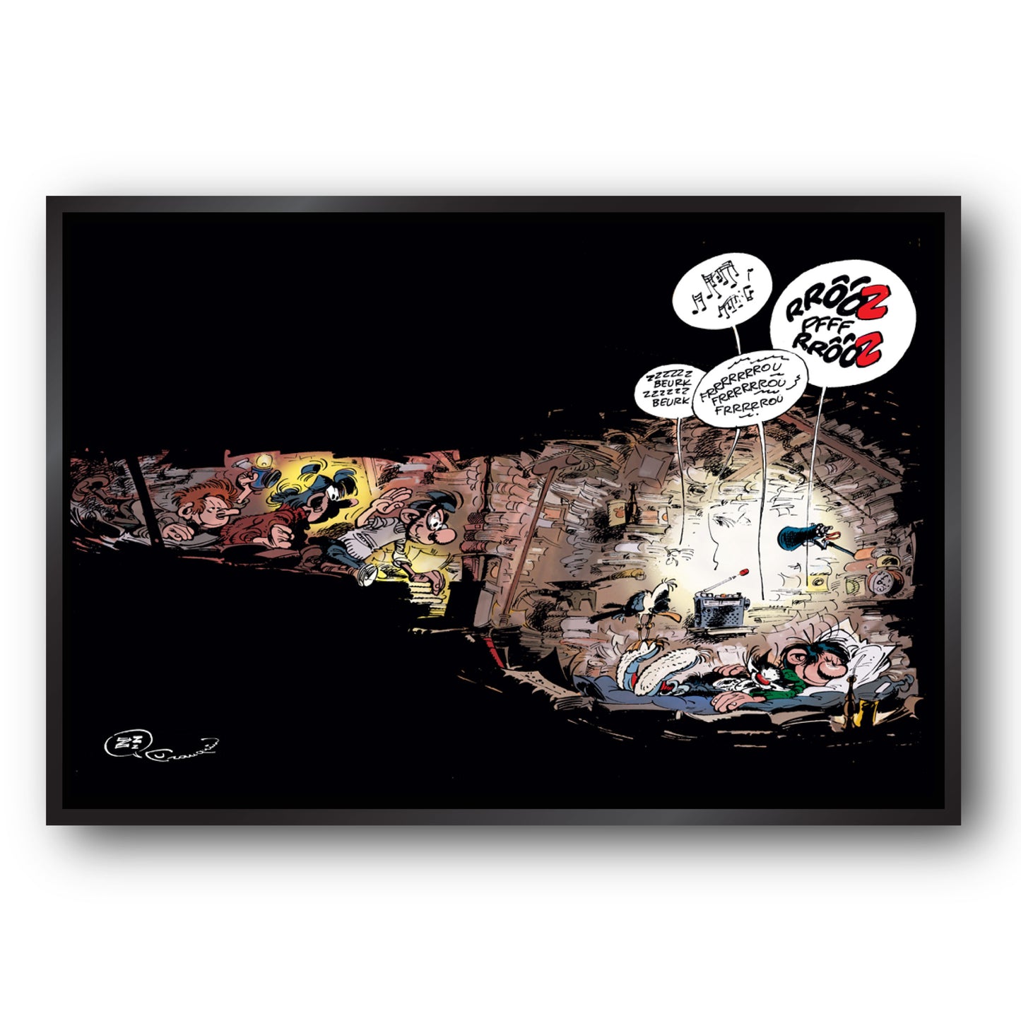Tableau Gaston Lagaffe 9 La sieste