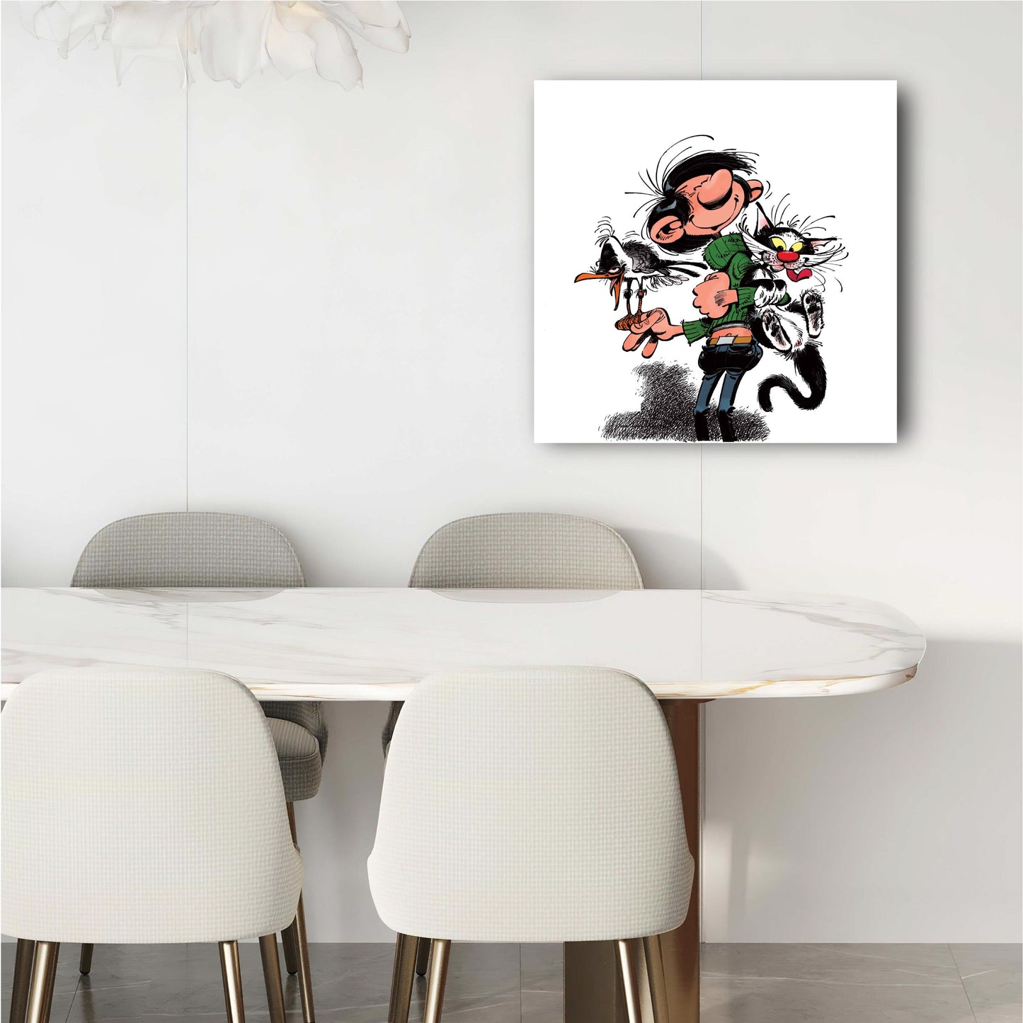 Tableau Gaston Lagaffe 3 Gaston et ses animaux