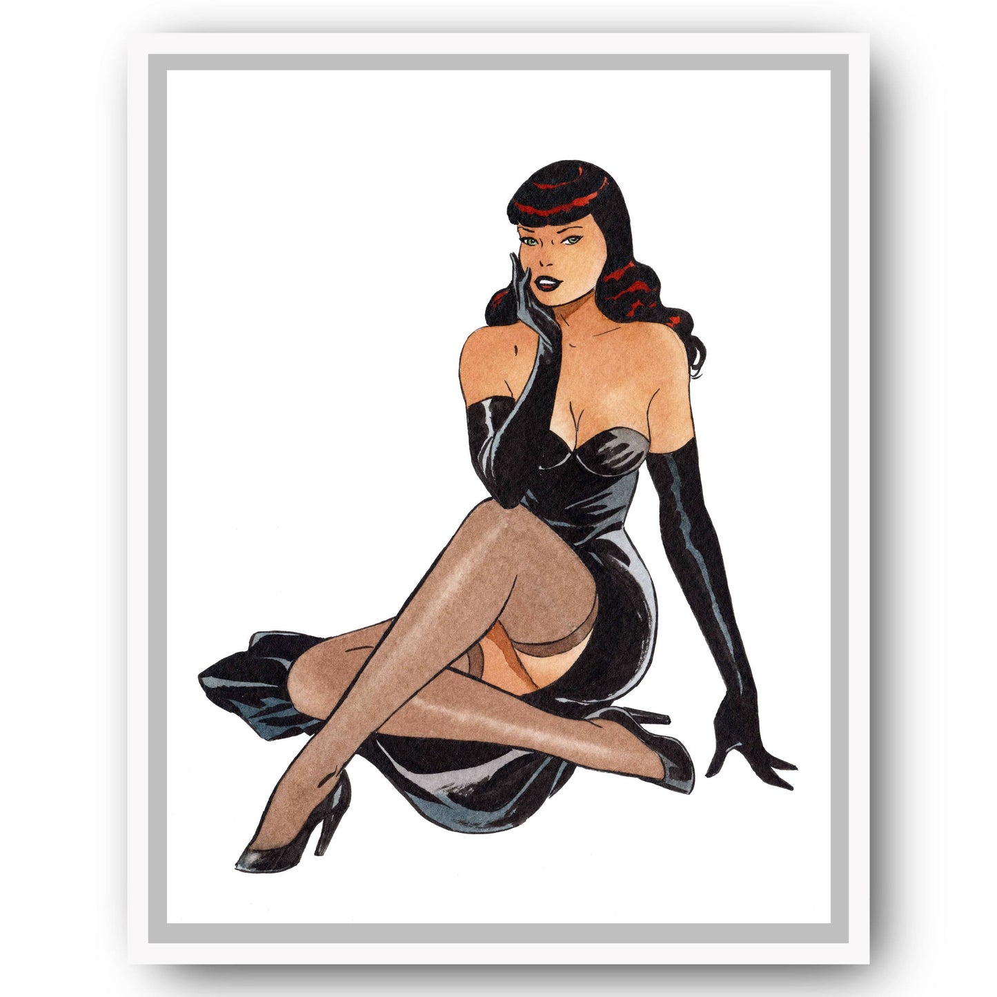 Tableau Pin up 2 Jambes croisée