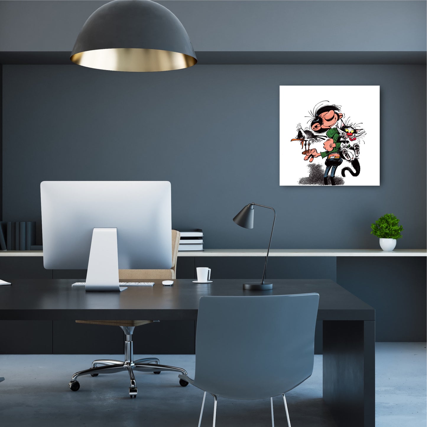 Tableau Gaston Lagaffe 3 Gaston et ses animaux