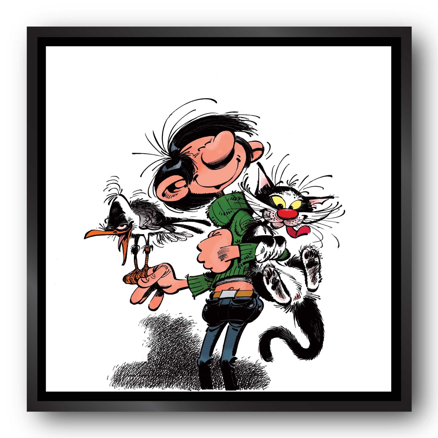 Tableau Gaston Lagaffe 3 Gaston et ses animaux