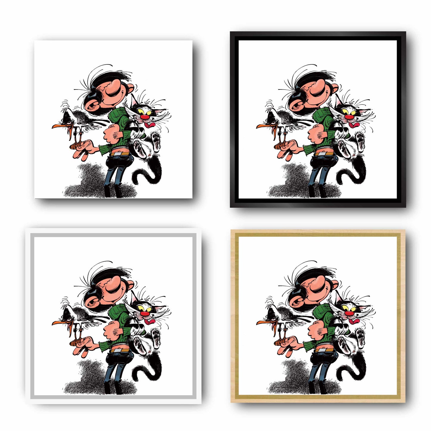 Tableau Gaston Lagaffe 3 Gaston et ses animaux