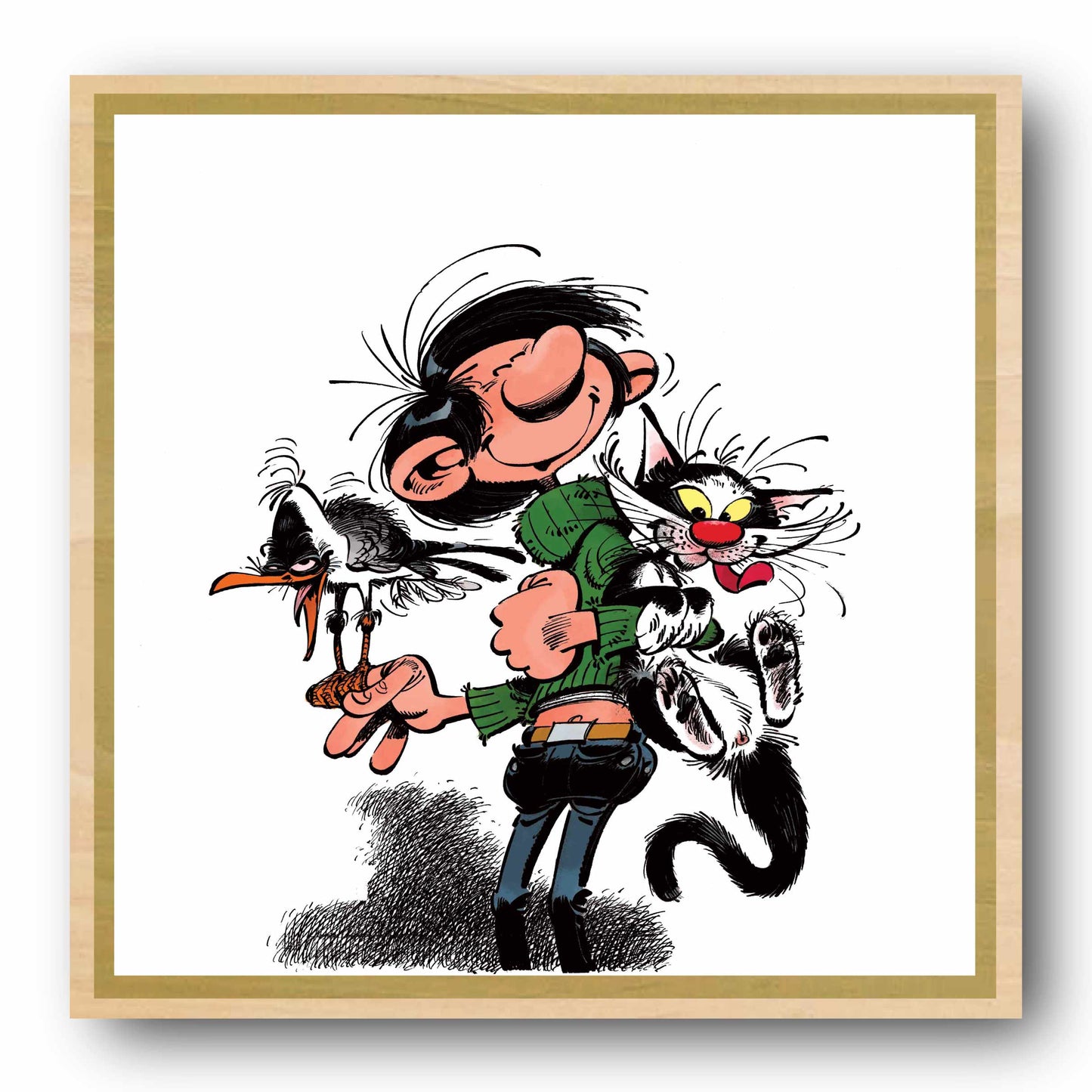 Tableau Gaston Lagaffe 3 Gaston et ses animaux