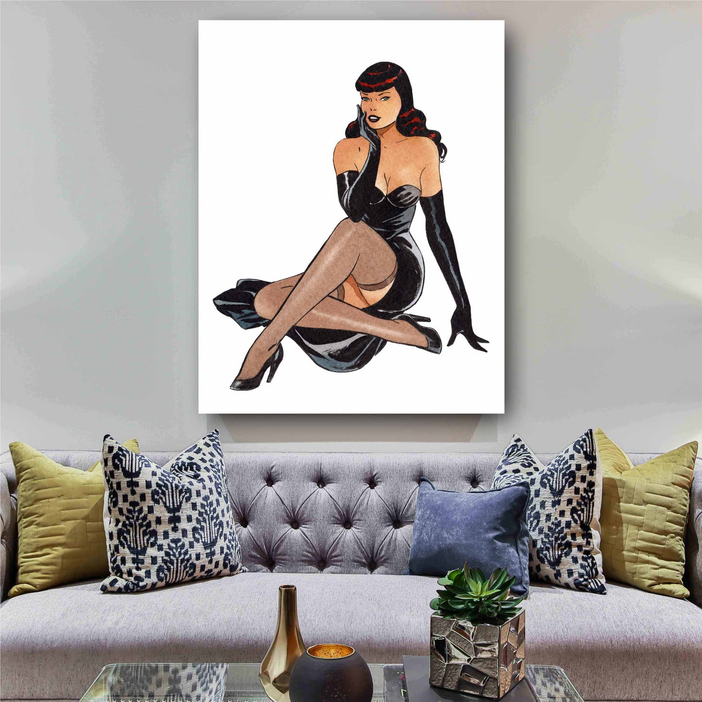 Tableau Pin up 2 Jambes croisée