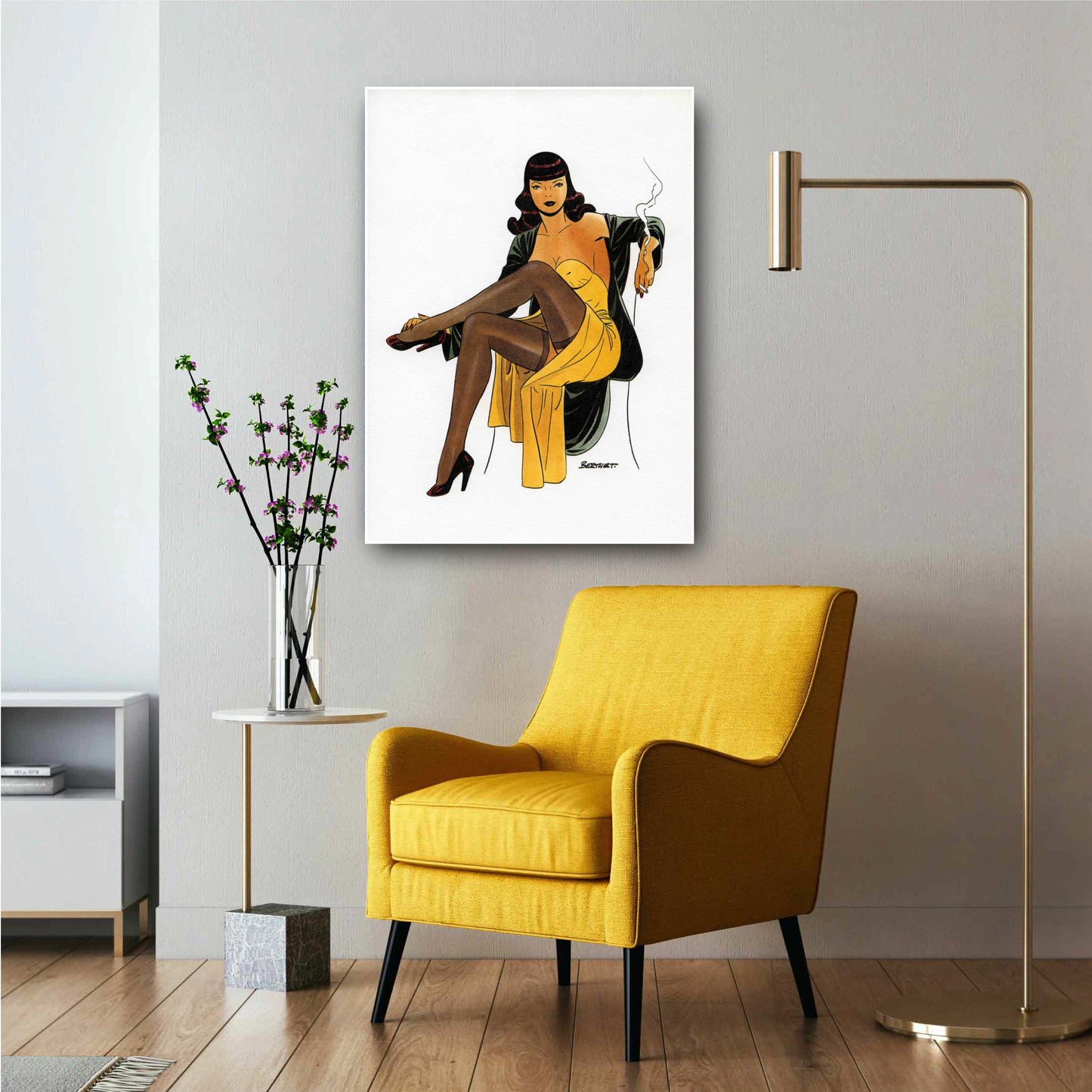 Tableau Pin up 5 La fille assise