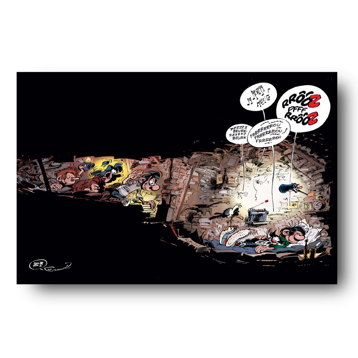 Tableau Gaston Lagaffe 9 La sieste