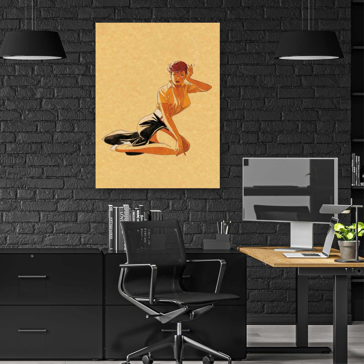 Tableau Pin up 4 L'attente