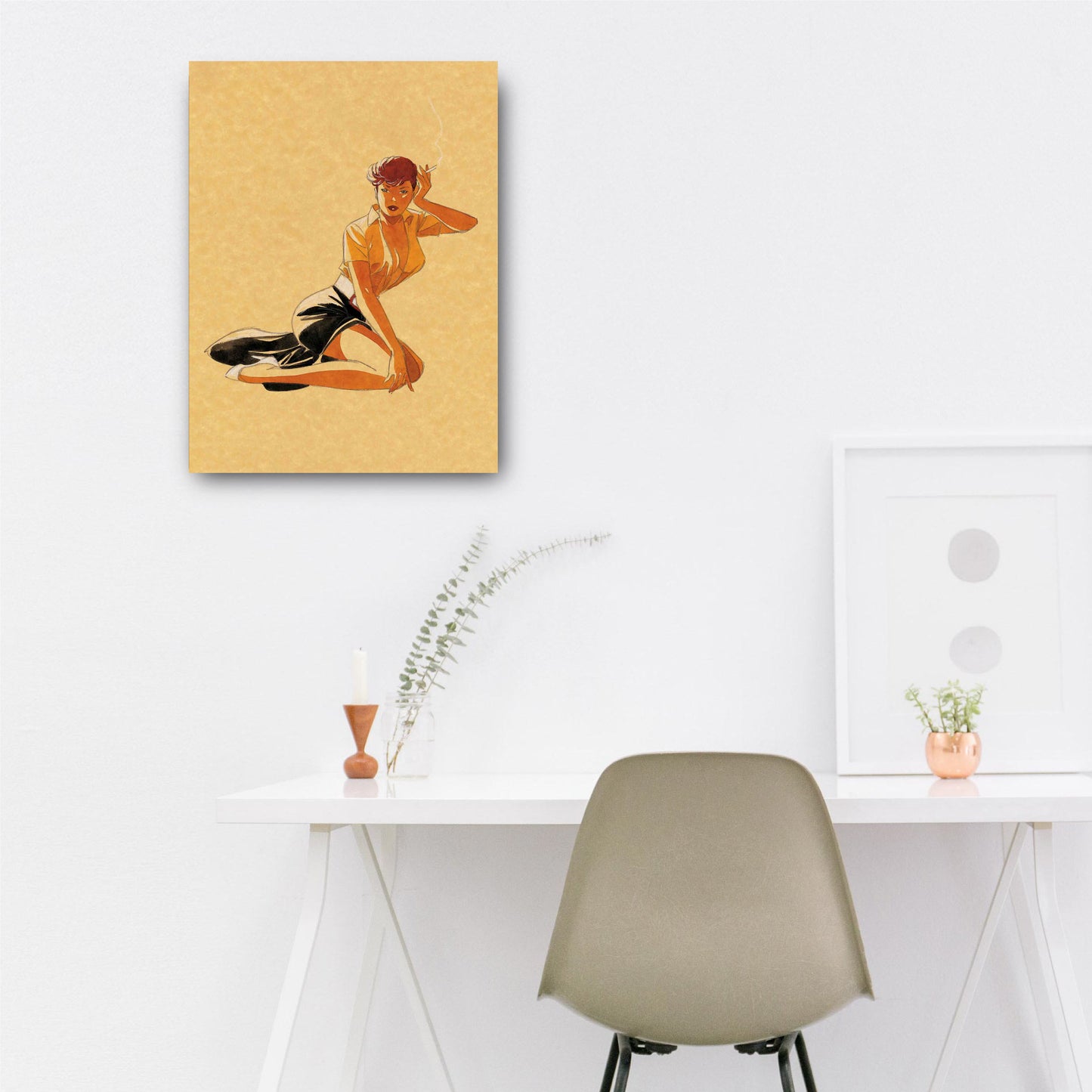 Tableau Pin up 4 L'attente