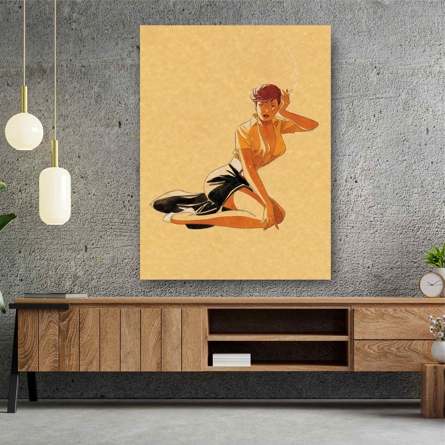 Tableau Pin up 4 L'attente