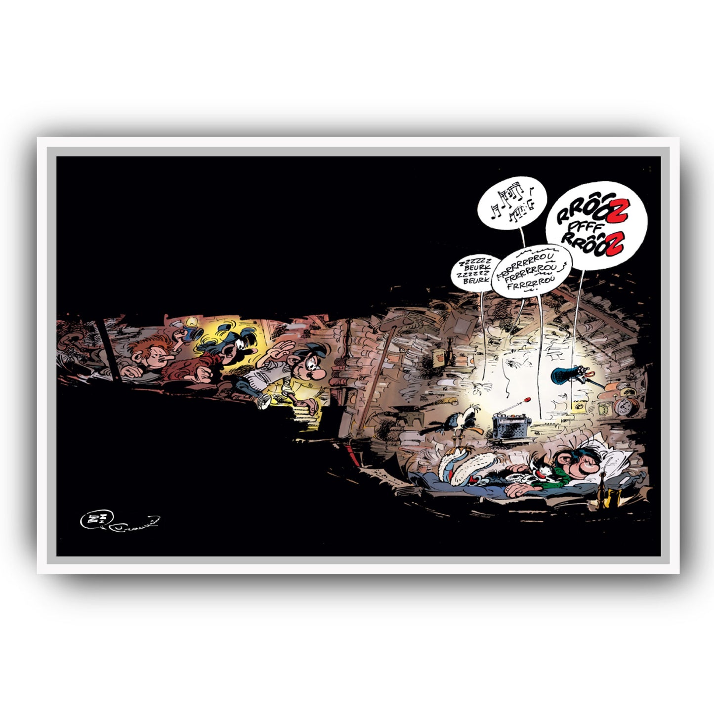 Tableau Gaston Lagaffe 9 La sieste