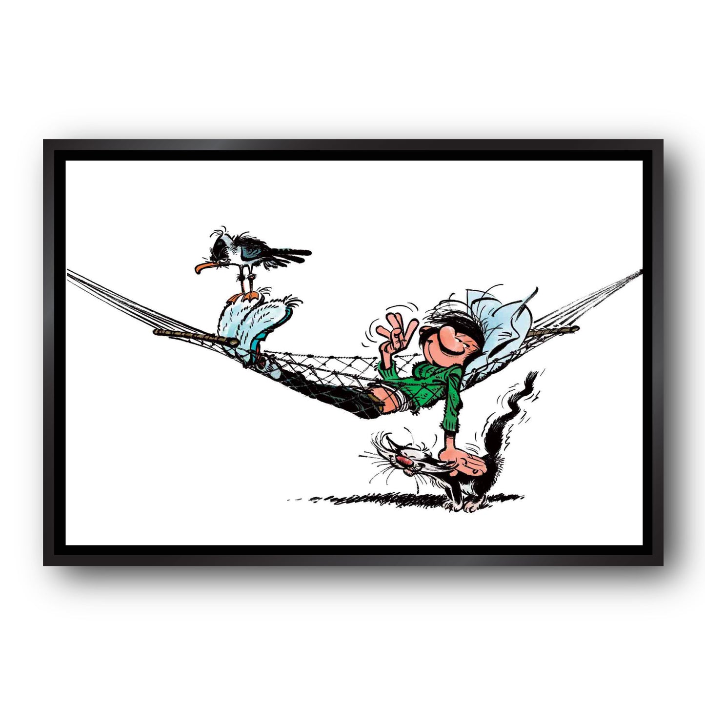 Tableau Gaston Lagaffe 4 Gaston dans son hamac