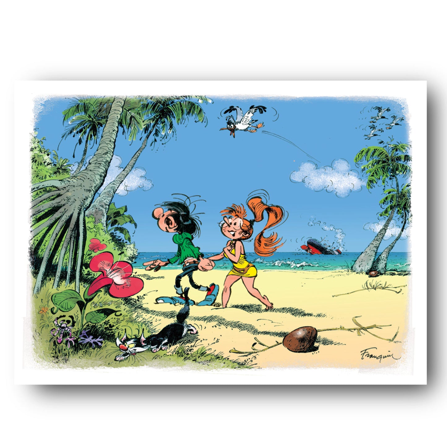 Tableau Gaston Lagaffe 12 Gaston et mademoiselle Jeanne