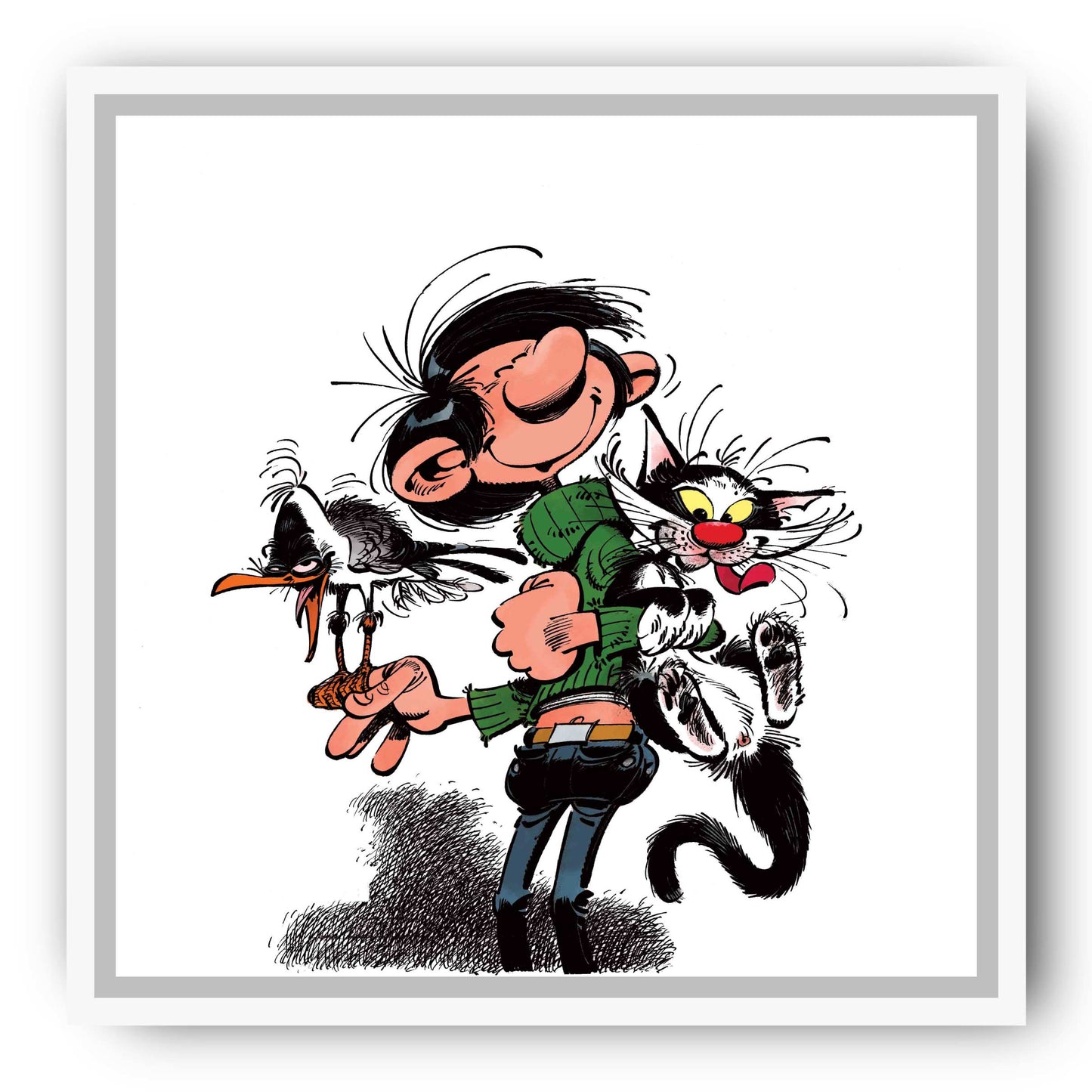 Tableau Gaston Lagaffe 3 Gaston et ses animaux