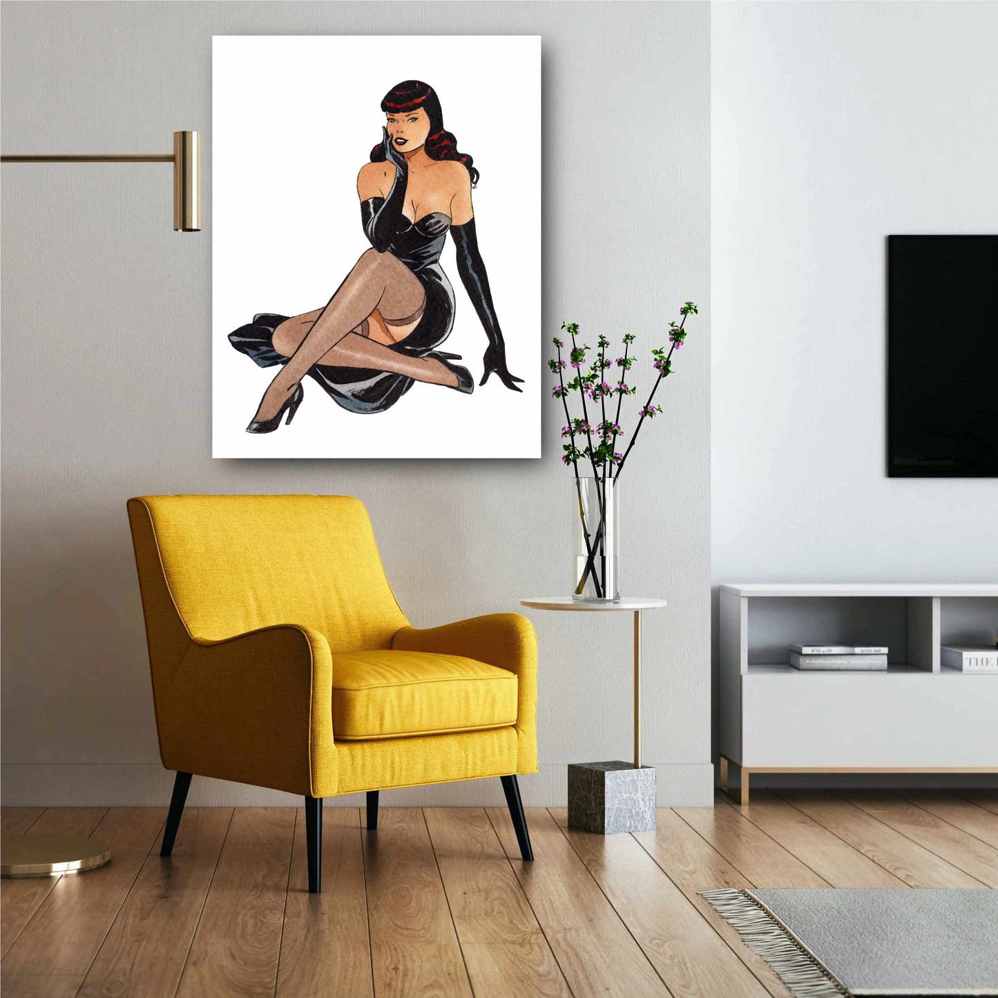 Tableau Pin up 2 Jambes croisée