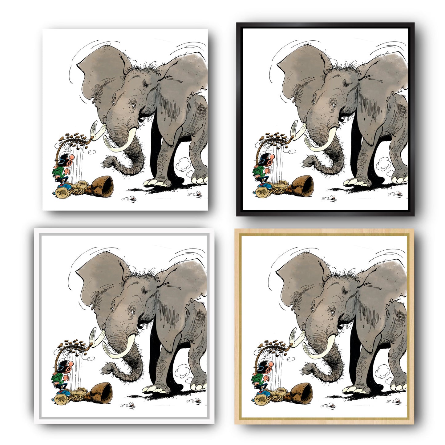 Tableau Gaston Lagaffe 14 Gaston et l'éléphant