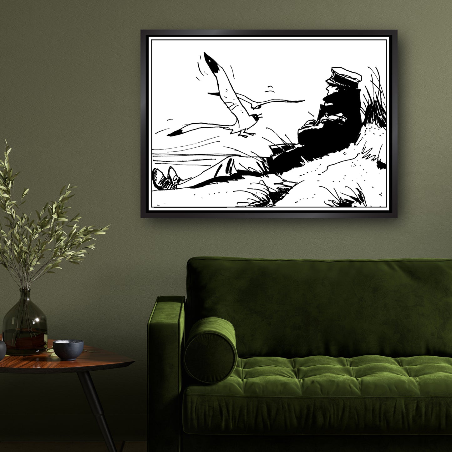 Tableau Corto Maltese 7 Les dunes noir et blanc