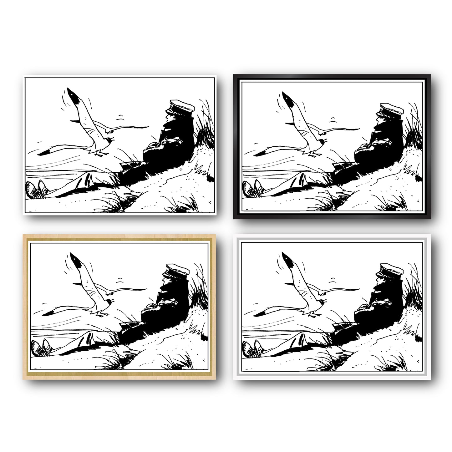 Tableau Corto Maltese 7 Les dunes noir et blanc