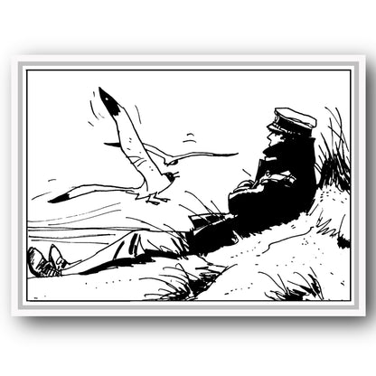 Tableau Corto Maltese 7 Les dunes noir et blanc