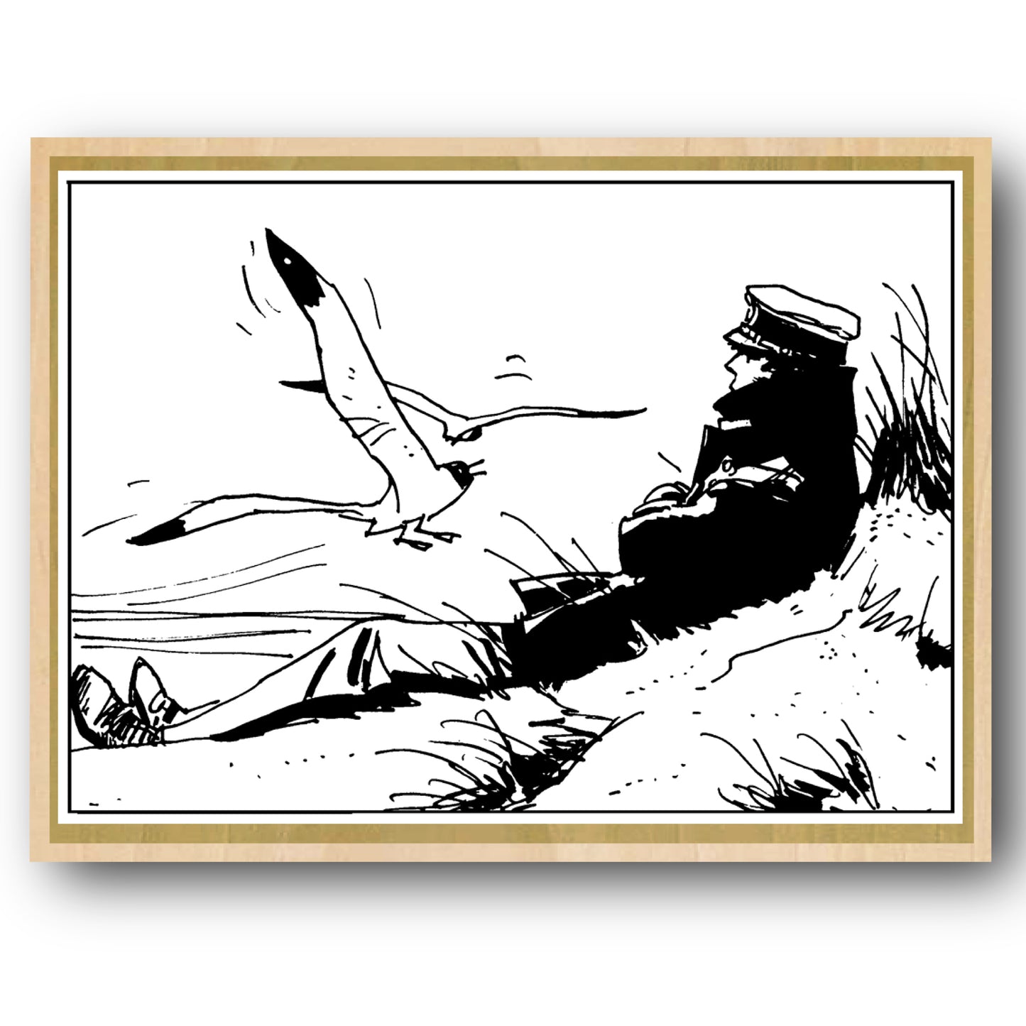 Tableau Corto Maltese 7 Les dunes noir et blanc