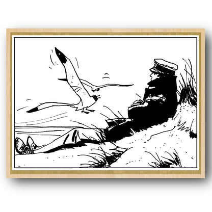 Tableau Corto Maltese 7 Les dunes noir et blanc